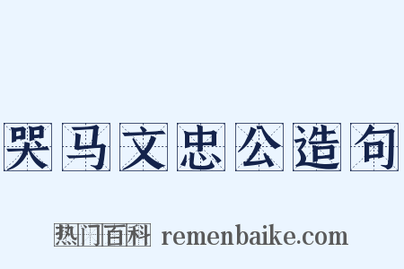 哭马文忠公造句是什么意思的图片